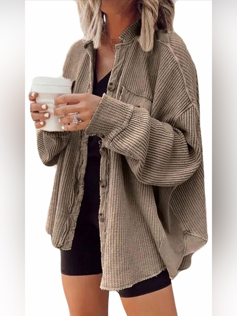 🆕Women's Oversized Button-Front Knit Sweater Jacket